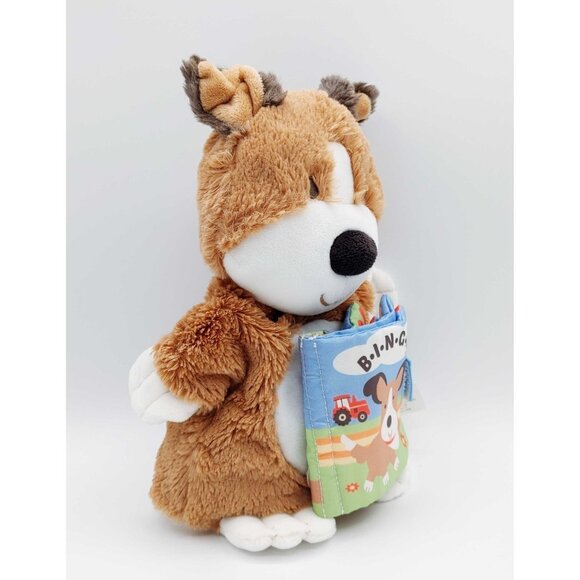 Demdaco Bingo Puppy Tan Dog Hand Puppet Plush 10" With Book Stuffed Animal Toy - Picture 2 of 9